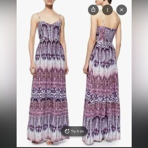 Chic Purple Patterned Maxi Dress